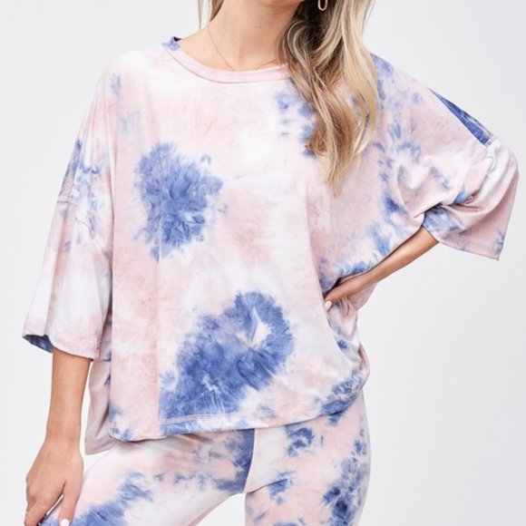 Tie Dye Biker Short/T-Shirt Loungewear Combo - Picture 6 of 7